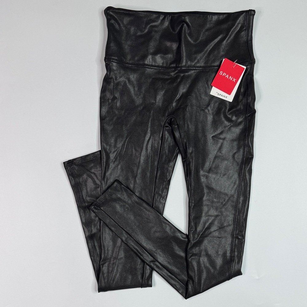 Spanx Black Faux Leather Leggings Size Small NWT